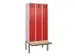 locker met bank,voor scheiding van kleding,HxBxD 2120x900x815mm,3vak
