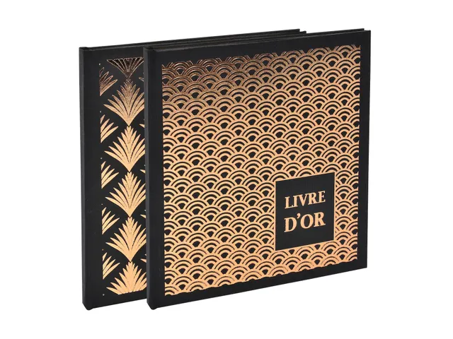 Livre d'or 140 pages tranche or - Format 21x19cm - PALMYRE - Visuels a