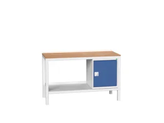 werkbank,HxBxD 930x1500x600mm,multiplexblad,4voeten,uitrusting: 1kast - 1