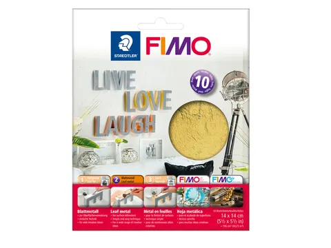 Bladmetaal Fimo 14x14cm 10vel goud