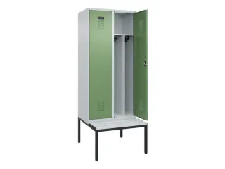 locker met bank,voor scheiding van kleding,HxBxD 2120x800x815mm,2vak - 1