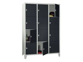 lockerkast,HxBxD 1850x1200x500mm,3x4vakken,RAL7035,front RAL7016 - 2