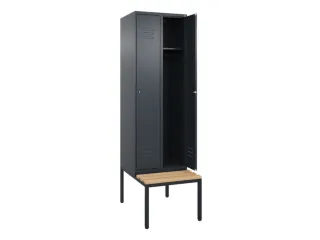 locker met bank,HxBxD 2120x600x815mm,2vak,vak B 300mm,cil.-slot - 2