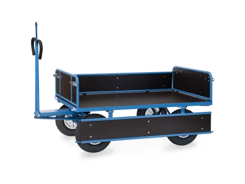Handtrekwagen 6455PZ 750kg 1540x840mm hout polyurethaan trekoog