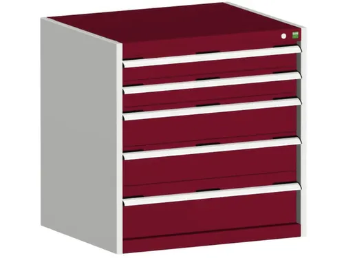 ladekast HxBxD 800x800x750mm 5laden romp RAL7035 front RAL3004