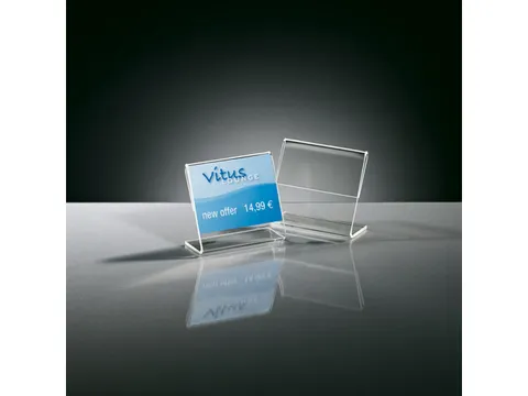 Info/prijsstandaard Sigel A9 dwars transparant acryl doos a 10 stuks