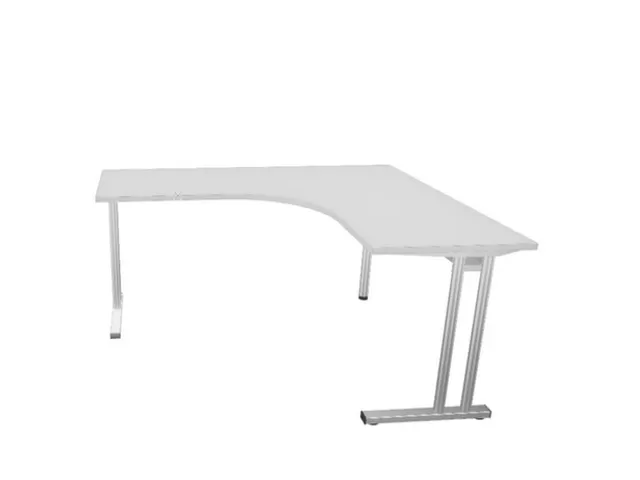 bureau in vrije vorm,HxBxD 740x1600x1400mm,vrije vorm,MP-lichtgrijs