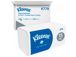 Handdoek Kleenex i-vouw 2-laags 21.5x31.8cm 15x124stuks wit 6778