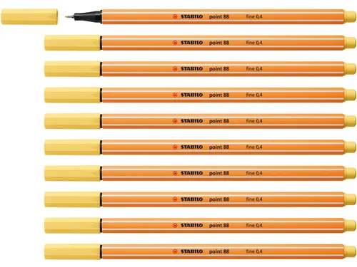 Fineliner STABILO point 88/23 fijn lichtgeel