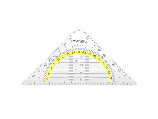 Geodriehoek Westcott 14cm flexibel op kaart