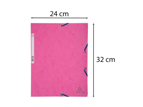 Elastomap 3 kleppen glanskarton 400g/m2 A4 Roze