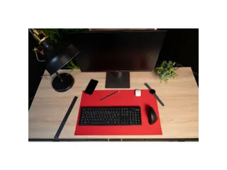 Onderlegger PU 35x60cm zwart/rood - 6