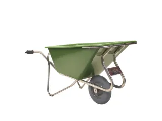 aluminium kruiwagen,160l,HxBxD 800x715x1630mm,PP-bak,groen,aluminium - 1
