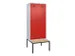 locker met bank,voor scheiding van kleding,HxBxD 2120x800x815mm,2vak