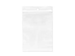 Gripsealzak 160x250mm Transparant 50 micron ldpe 5mm ophanggat - 1