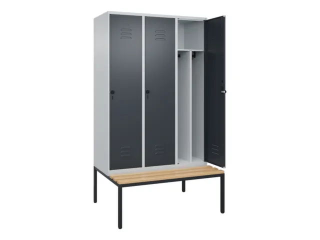 locker voor scheiding van kleding,HxBxD 2120x1200x815mm,3vak