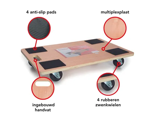 Meubelverplaatser 650x400mm 400kg