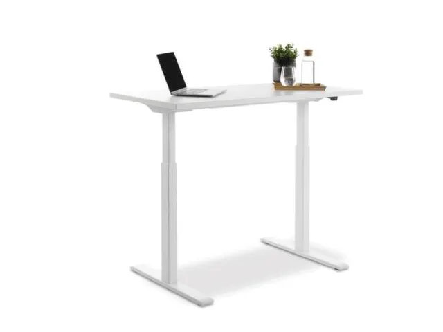 Elektrisch ihv bureau,HxBxD 700-1200x1200x600mm,blad wit,T-voet wit