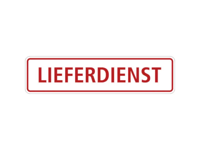 aanwijzingsbord,Leverdienst,folie,rood/wit,om te verlijmen