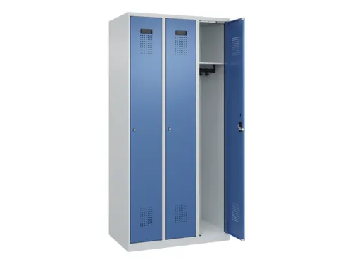 locker,HxBxD 1850x900x500mm,3vak,vak B 300mm,cil.-slot,staand op vloer