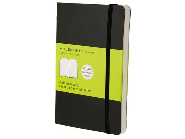 Notitieboek Moleskine pocket 90x140mm blanco soft cover zwart