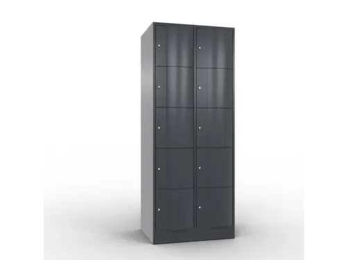 lockerkast cil.slot 1950x770x640mm 2x5 vakken romp RAL7021 front RAL70