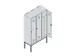 locker voor scheiding van kleding,HxBxD 2120x1200x500mm,3vak