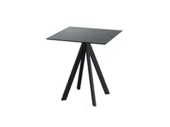 bistrotafel,HxØ 730x700mm,rond,4voeten wit,blad HPL Midnight Marble