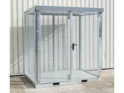 gasflessendepot,v. 45xØ 230mm fles,HxBxD 2260x2115x1570mm,m. deksel