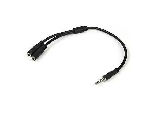 Slim Stereo Splitterkabel Y-adapter 3,5mm M naar 2x 3,5mm F