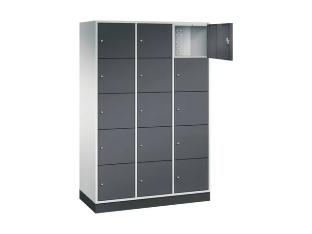 grootvolume-lockersysteem,RAL 7035/RAL 7021,HxBxD 1950x1220x500mm