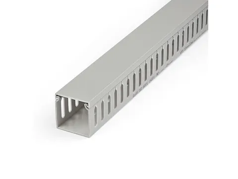 Kabelgoot 2 Meter met Open Sleuven en Deksel 50x50mm Grijs