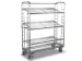 Chariot à étagères galvanisé 400kg 4 tablettes en fil Lxl 1570x635