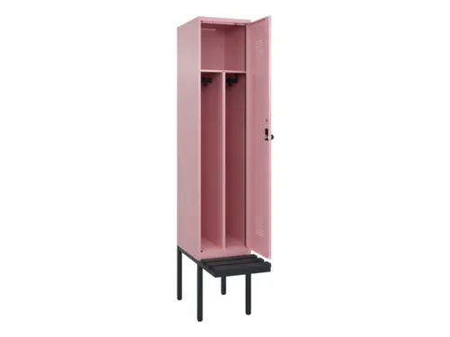 locker met bank,voor scheiding van kleding,HxBxD 2120x400x815mm,1vak