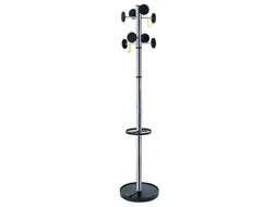 Stan 3 designkapstok chroom met 8 haken 175 cm met paraplubak
