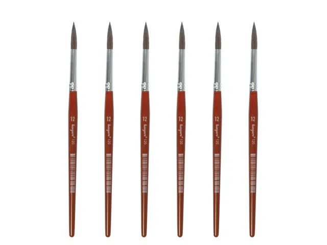 Penseel Kangaro Serie 120 rond Nr. 12 geitenhaar doos 6 stuks