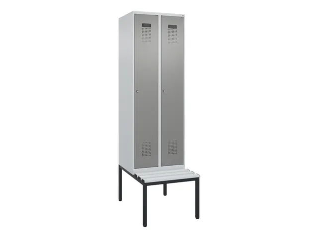locker met bank,voor scheiding van kleding,HxBxD 2120x600x815mm,2vak