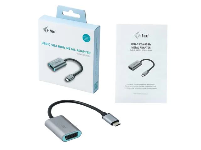 i-tec Metal C31METALVGA60HZ, 0,15 m, USB Type-C, VGA (D-Sub), Mannelij