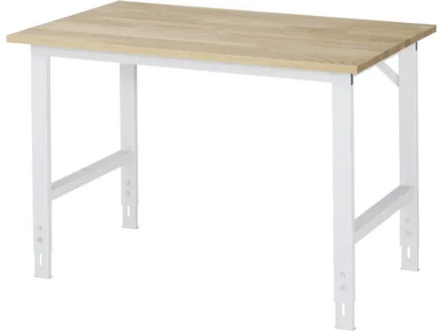 werkbank,HxBxD 760-1080x1250x800mm,beukblad,geolied,draagverm. 500kg