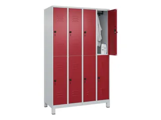 dubbeldekse locker,HxBxD 1950x1200x500mm,4x2vak.,vak B 300mm - 3