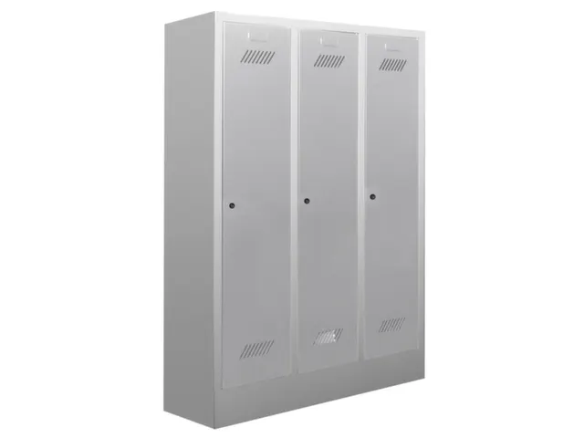 lockerkast v. kinderen,HxBxD 1300x780x300mm,3vak,RAL7035,front RAL6011