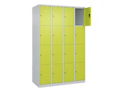 lockerkast,HxBxD 1850x1200x500mm,4x4vakken,vak B 300mm,cil.-slot