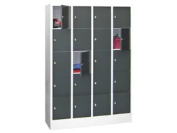 lockerkast,HxBxD 1850x1200x500mm,4x5vakken,RAL7035,front RAL7035