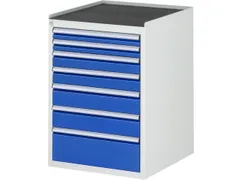 ladekast 825x580x650mm 7laden cilinderslot RAL7035 RAL5010 metaal