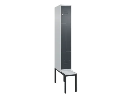 Z-garderobekast,HxBxD 2120x300x815mm,2vak,vak B 300mm,cil.-slot