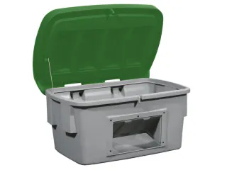 strooigoedbak,700l,HxBxD 930x1400x1070mm,PE,grijs,deksel groen - 1