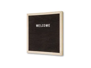 Letterbord Zwart 30x30cm licht houten frame - 1