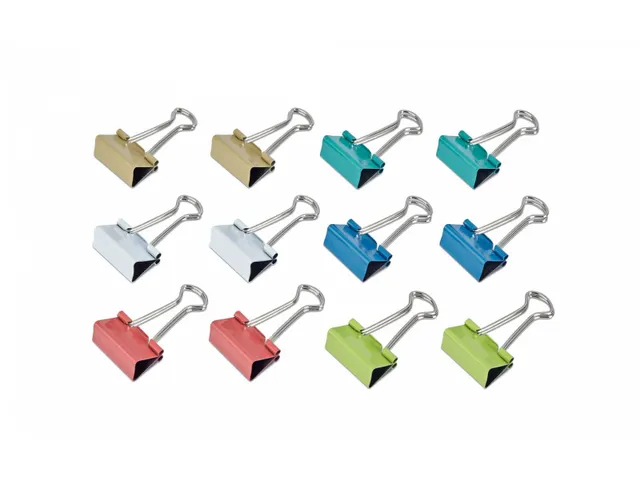Papierklem Foldback mauly Colour 214 25mm 12 Stuks
