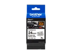 Brother TZe-FX251 labeltape zwart op wit - flexibele ID tape – 24 mm