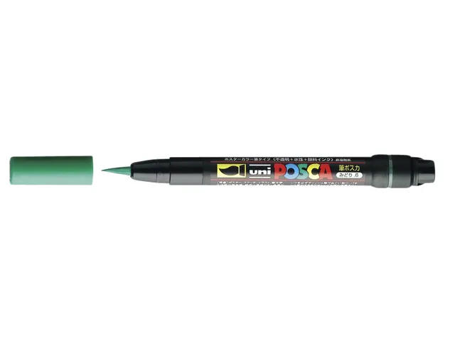 Brushverfstift Posca PCF350 Penseelpunt 1-10mm Groen